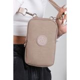 Nemo Bags Cüzdan, Telefonluk, Crinkle Su Geçirmez Kumaş, Çapraz Askılı Omuz Çantası, 18X11CM - Açık Vizon