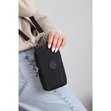 Nemo Bags Cüzdan, Telefonluk, Crinkle Su Geçirmez Kumaş, Çapraz Askılı Omuz Çantası, 18X11CM - Siyah