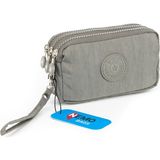 Nemo Bags Unisex Gri Cüzdan 3 Gözlü Bileklikli 17X10 cm Klinkır Su Geçirmez