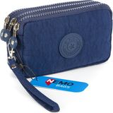 Nemo Bags Unisex Lacivert Cüzdan 3 Gözlü Bileklikli 17X10 cm Klinkır Su Geçirmez