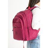 Nemo Bags Unisex Sırt Çantası, Orjinal Crinkle Kumaş, Laptop Seyahat Okul Çantası, 21 Lt, 40X30CM - Bordo