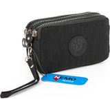 Nemo Bags Unisex Siyah Cüzdan 3 Gözlü Bileklikli 17X10 cm Klinkır Su Geçirmez