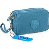 Nemo Bags Unisex Turkuaz Cüzdan 3 Gözlü Bileklikli 17X10 cm Klinkır Su Geçirmez