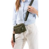 Nemo Group Açık Vizon Unisex Cüzdan, 4 Gözlü, Telefonluk, Crinkle Kumaş, Çapraz Askılı Omuz Çantası, 20X12CM - 20 x 12 cm - Haki