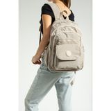 Nemo Group Bej Unisex Okul Çantası, Crinkle Su Geçirmez Kumaş, Laptop Seyahat Sırt Çantası, 24 Lt, 40X30CM - Krem
