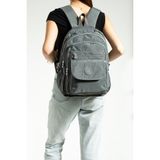 Nemo Group Gri Unisex Okul Çantası, Crinkle Su Geçirmez Kumaş, Laptop Seyahat Sırt Çantası, 24 Lt, 40X30CM