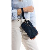 Nemo Group Lacivert Unisex Cüzdan, 4 Gözlü, Telefonluk, Crinkle Kumaş, Çapraz Askılı Omuz Çantası, 20X12CM - 20 x 12 cm