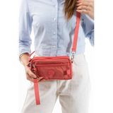 Nemo Group Yavruağzı Unisex Cüzdan, 4 Gözlü, Telefonluk, Crinkle Kumaş, Çapraz Askılı Omuz Çantası, 20X12CM - 20 x 12 cm
