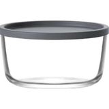 Nemostore Round Saklama Kabı 1490 cc Antrasit - Şeffaf