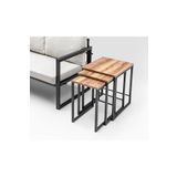 NEMSA METAL Üçlü Orta Sehpa Dekoratif Zigon Sehpa Yan Sehpa Takımı Metal Ayaklı Modern Tasarım Set (3 LÜ ZİGON SEHPA)