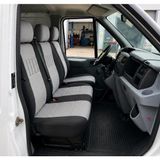 Nemu Isuzu Nqr Kamyonet Sabit Başlık Ortası Yatar 2+1 Koltuk Kılıfı - Gri - Siyah