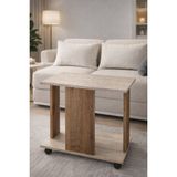 Nenu Nova- Bohem Tarzı Yan Sehpa - Salon Sehpası- Laptop Sehpası - Tekerlekli Sehpa -Modern Sehpa - 60 x 35