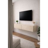 Nenu Nova Mermer Desenli Tv Unitesi Traverten Kapaklı Tv Unitesi Duvara Monte
