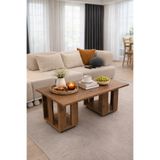 Nenu Nova Tekerlekli Orta Sehpa 90x55x46,8 cm | Atlas Çam Salon Orta Sehpası Modern Tasarım - Orta Masa