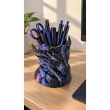Neo Gift Legand Dragon Kalemlik (Black-Purple) | Dekoratif Masa Üstü Kalemlik Gamer Oyuncu Hediyesi