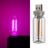 Neo Vista Pembe USB LED Gece Lambası, Cam Tüp, Dokunmatik, Mini Taşınabilir, USB Güç Kaynağı, Dim Edilebilir