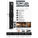 Neo Vista Slim Led Kabin Armatürü Hareket Sensörlü Dekoratif Gece Lambası Usb Şarjlı Aydınlatma 40 Cm SİYAH 3W