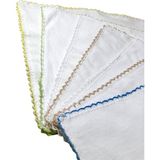 Neocotton 14'lü Bebek Pamuklu Ağız ve Yüz Temizleme Mendili Oyalı ( 22*22 cm ) - Standart - Renkli