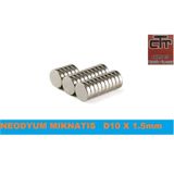 Neodyum Mıknatıs 10 X 1.5Mm 100 Adet
