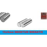 Neodyum Mıknatıs 15Mm X Kalınlık 5Mm 10 Adet