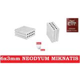Neodyum Mıknatıs 6X3Mm Güçlü Miknatis-10-20-50-100-250 Adet 250 Adet