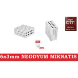 Neodyum Mıknatıs 6X3Mm Güçlü Miknatis-10-20-50-100-250 Adet 50 Adet