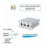 Neodyum Mıknatıs Nikel Kaplama 12mm X1 Mm 50 Adet Fiyatıdır