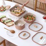 Neoflam 10 Parça Fika Comfort Terracota Tencere ve Tava Seti