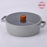 Neoflam Fika 30 cm D-NEOG230L Gri Alüminyum Sığ Tencere Cam Kapaklı Seramik Kaplama Tekli Ürün