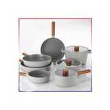 NEOFLAM Fika Alüminyum Döküm 10 Parça Cam Kapaklı Tencere Tava Seti 22d24k18s28t28t26w24t
