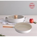 Neoflam Fika Bej 30 cm Basık Tencere Tava Seti