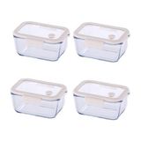 Neoflam Fika Glace Bej Vakumlu 4 Parça Saklama Kabı 460 ml