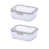 Neoflam Fika Glace Gri Vakumlu 2 Parça Saklama Kabı 1200 ml