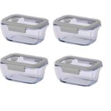 Neoflam Fika Glace Gri Vakumlu 4 Parça Saklama Kabı 460 ml