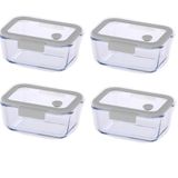 Neoflam Fika Glace Gri Vakumlu 4 Parça Saklama Kabı 800 ml