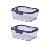 Neoflam Fika Glace Mavi Vakumlu 2 Parça Saklama Kabı 1200 ml