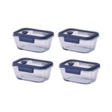 Neoflam Fika Glace Mavi Vakumlu 4 Parça Saklama Kabı 460 ml