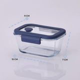 Neoflam Fika Glace Vakumlu Cam Saklama Kabı 460 ML Mavi