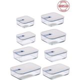 Neoflam Perfect Seal 8 Parça Cam Saklama Kabı Bej