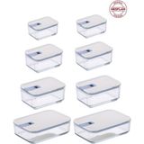 Neoflam Perfect Seal 8 Parça Dikdörtgen Cam Saklama Kabı Seti Hava Geçirmez Özellikler