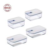 Neoflam Perfect Seal Dikdörtgen Cam Saklama Kabı Seti 4 Parça 1100ML + 1600ML