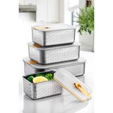 Neoflam Perfect Seal Paslanmaz Çelik Saklama Kabı 4'lü Set