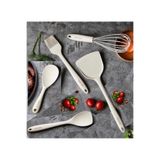 NEOFLAM Silikon Bej 5 Parça Pişirme Pasta Servis Seti, Spatula, Kaşık, Fırça, Çırpıcı