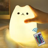 NeoJoy Kedi Lambası, Uzaktan Kumandalı Silikon Kitty Gece Lambası Çocuklar Yeni Yürümeye Başlayan Bebek Kızlar için Şarj Edilebilir Sevimli Kawaii Gece Lambası (Popurlarity Kitty)