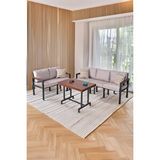 Neokas Bahce Mobilyası, Modern Balkon Mobilyası, Balkon Oturma Grubu, Kafe Oturma Takımı, Teras Koltugu, 2+3+m Beyaz