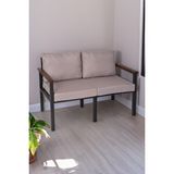 Neokas Bahce Mobilyası, Modern Balkon Mobilyası, Kafe Oturma Takımı, Teras Koltugu, 1 Ikili Koltuk Beyaz
