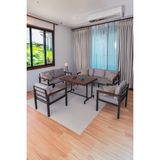 Neokas Bahce Mobilyası, Modern Balkon Mobilyası, Kafe Oturma Takımı, Teras Koltugu, 1+1+2+3+M - 55 X 60 - Antrasit