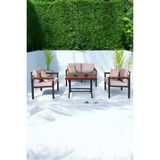 Neokas Bahce Mobilyası, Modern Balkon Mobilyası, Kafe Oturma Takımı, Teras Koltugu, 1+1+2+M - 55 X 60 - Antrasit