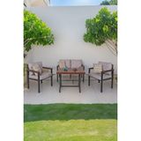 Neokas Bahce Mobilyası, Modern Balkon Mobilyası, Kafe Oturma Takımı, Teras Koltugu, 1+1+2+m Beyaz