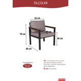 Neokas Bahce Mobilyası, Modern Balkon Mobilyası, Kafe Oturma Takımı, Teras Koltugu, 1+1+M - 55 X 60 - Antrasit